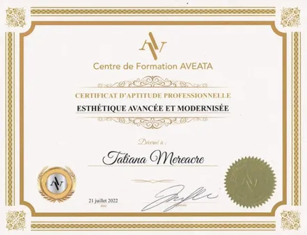 Certificat d'aptitude professionnelle, esthétique avancée et modernisée