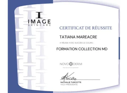 Certificat de réussite, Formation Collection MD